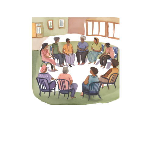 group of people in a circle